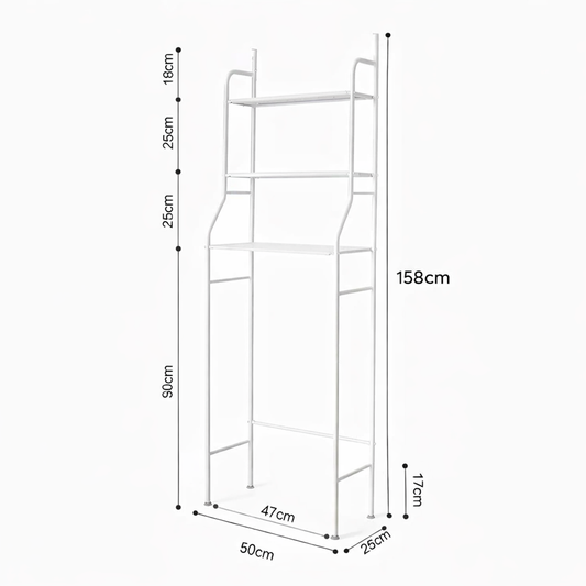 Estante organizador de 3 niveles sobre el inodoro