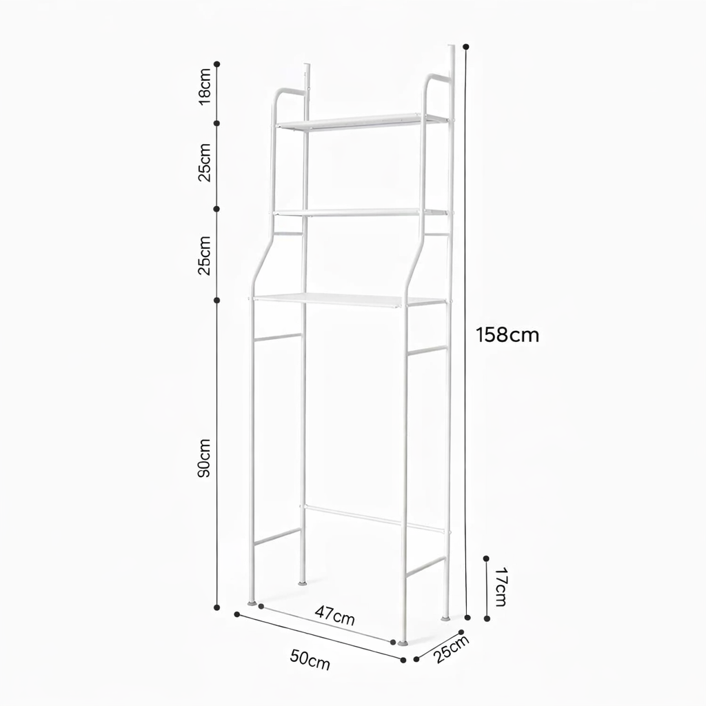 Estante organizador de 3 niveles sobre el inodoro
