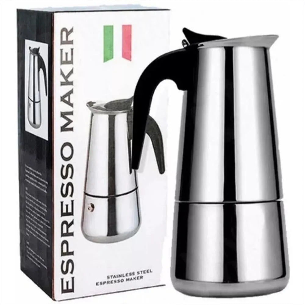 Cafetera Italiana Espresso de Acero Inoxidable para 12 Tazas