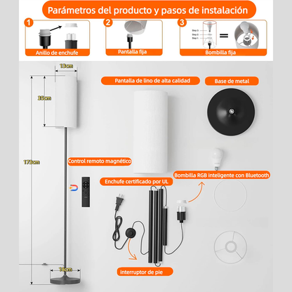 Lampara de pie inteligente: Convierte cualquier espacio en un ambiente único